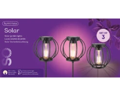 Tuinlampen Set Solar Zwart 3 Stuks -Tuingereedschaps Winkel 894993v
