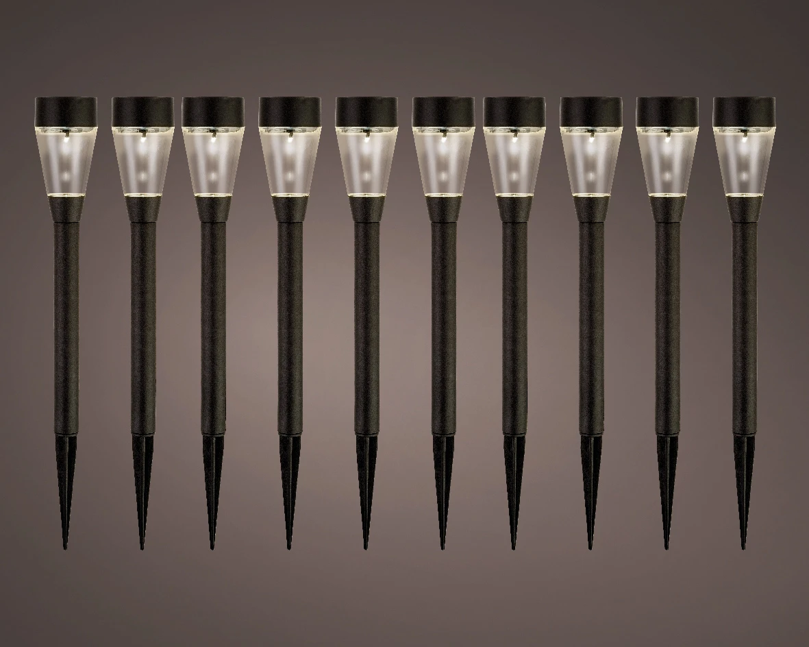 Tuinlampen Set Solar Zwart Kunststof 10 Stuks 4 Tuinlampen Set Solar Zwart Kunststof 10 Stuks - Afbeelding 2