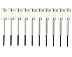 Tuinlampen Set Solar Zilver RVS 10 Stuks