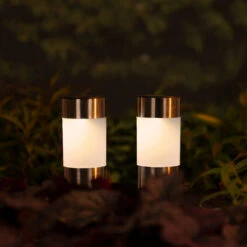 Tuinlampen Set Solar Zilver RVS 10 Stuks Klein -Tuingereedschaps Winkel 895829s