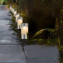 Tuinlampen Set Solar Zilver RVS 10 Stuks Klein -Tuingereedschaps Winkel 895829s2