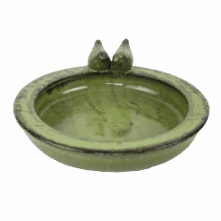 Esschert Vogelbad Keramiek Rond Groen