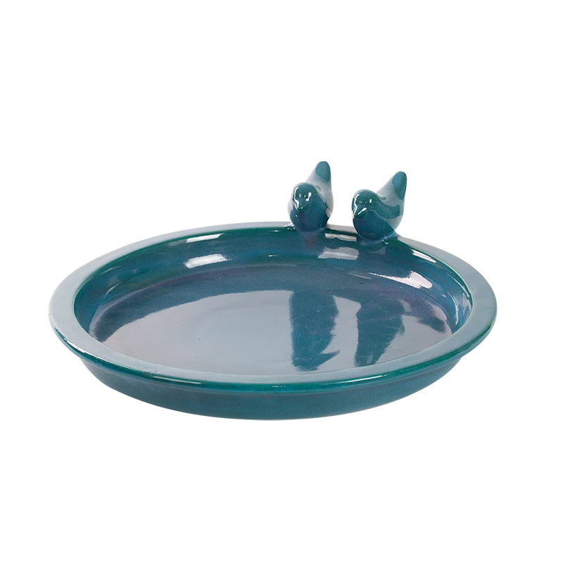 Esschert Vogelbad Keramiek Rond Petrol L 4 Esschert Vogelbad Keramiek Rond Petrol L - Afbeelding 2