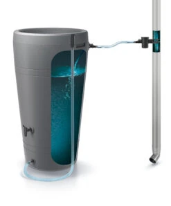 Tube Regenton 2 In 1 230 Liter Antraciet Met Voet En Aftap En Vu -Tuingereedschaps Winkel ICANS7 zmontowane system.png