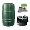 Harcostar Kunststof Regenton Groen 227 Liter Met 3 Delige Voet En Vulautomaat -Tuingereedschaps Winkel RegentonSet 1 1
