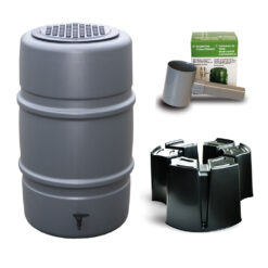 Harcostar Kunststof Regenton Antraciet 227 Liter Met 3 Delige Voet En Vulautomaat