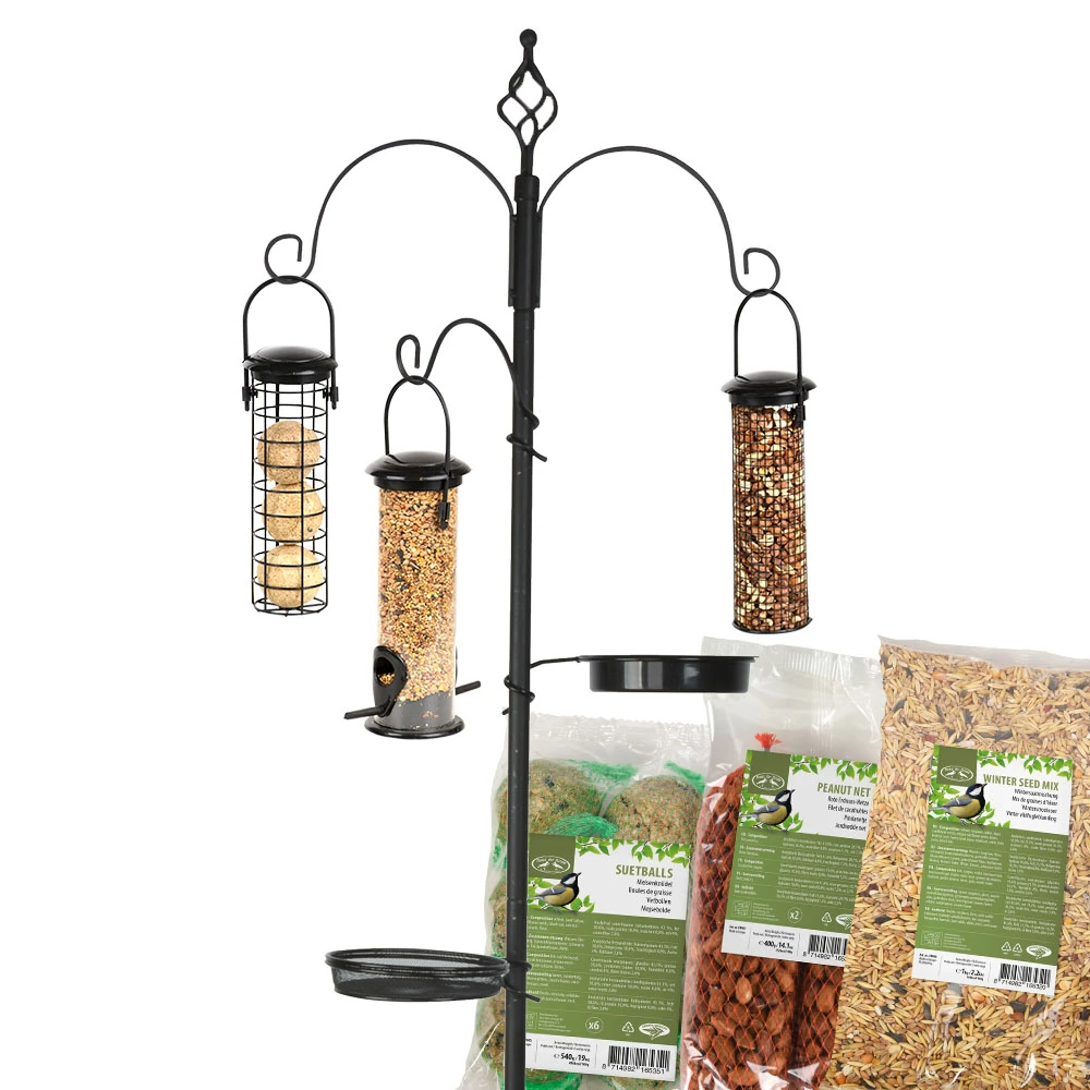 Esschert Grote Vogelvoederhanger Met Plastic Huisjes En Voer 3 Esschert Grote Vogelvoederhanger Met Plastic Huisjes En Voer